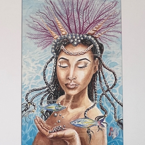 Original Artwork “Yemaya” illustration for card in Shakti Wisdom Oracle Deck